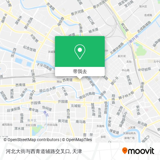 河北大街与西青道辅路交叉口地图