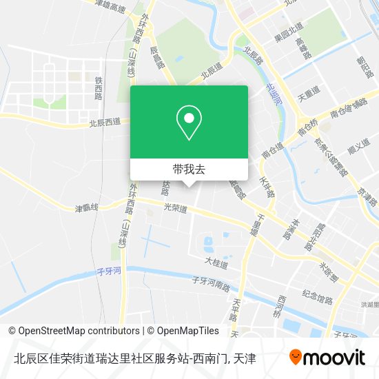 北辰区佳荣街道瑞达里社区服务站-西南门地图