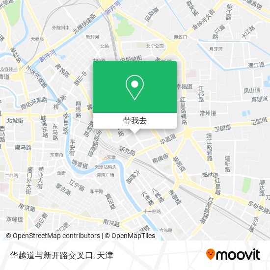 华越道与新开路交叉口地图
