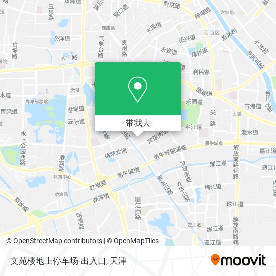 文苑楼地上停车场-出入口地图