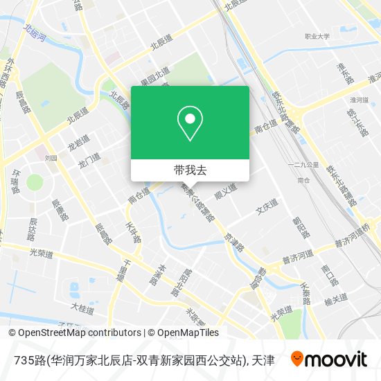 735路(华润万家北辰店-双青新家园西公交站)地图