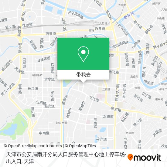 天津市公安局南开分局人口服务管理中心地上停车场-出入口地图