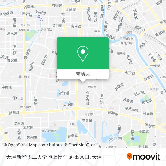 天津新华职工大学地上停车场-出入口地图