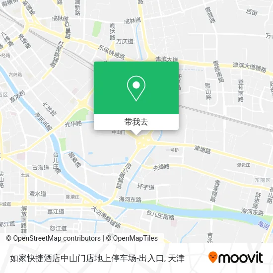 如家快捷酒店中山门店地上停车场-出入口地图