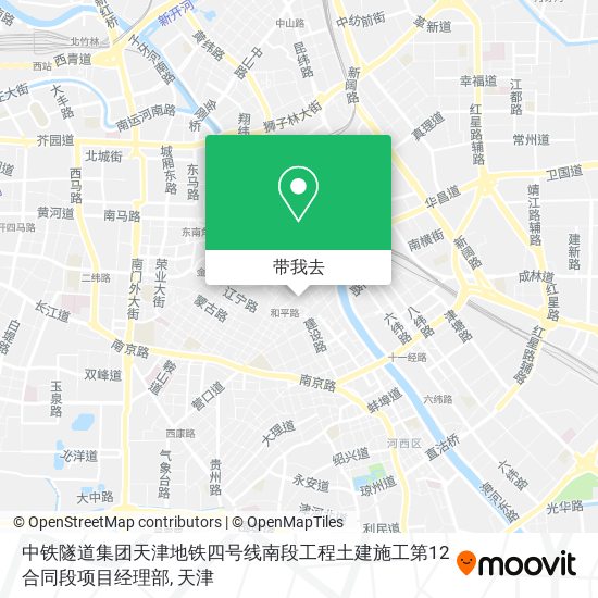 中铁隧道集团天津地铁四号线南段工程土建施工第12合同段项目经理部地图