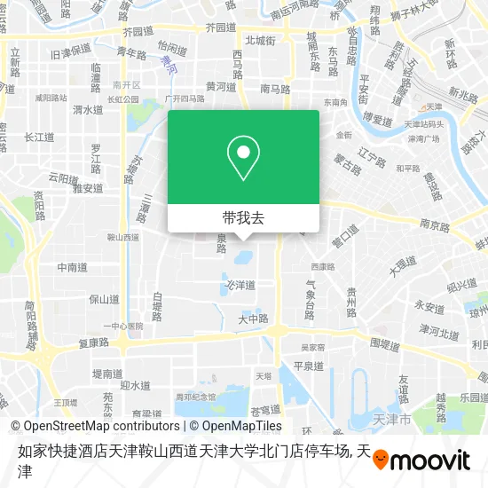 如家快捷酒店天津鞍山西道天津大学北门店停车场地图