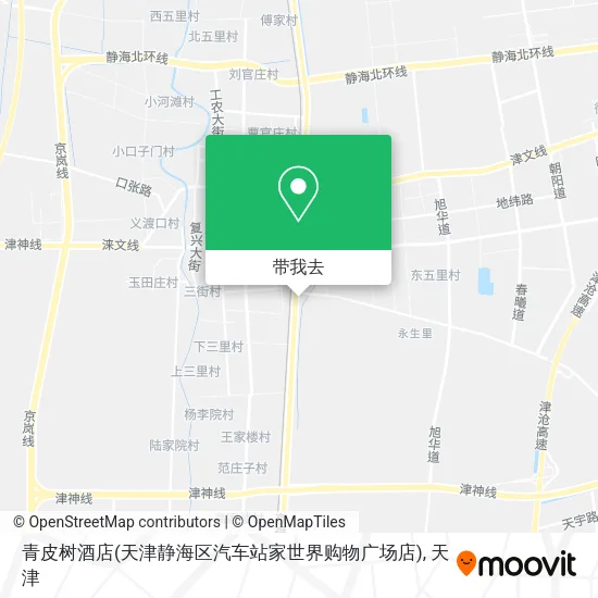 青皮树酒店(天津静海区汽车站家世界购物广场店)地图
