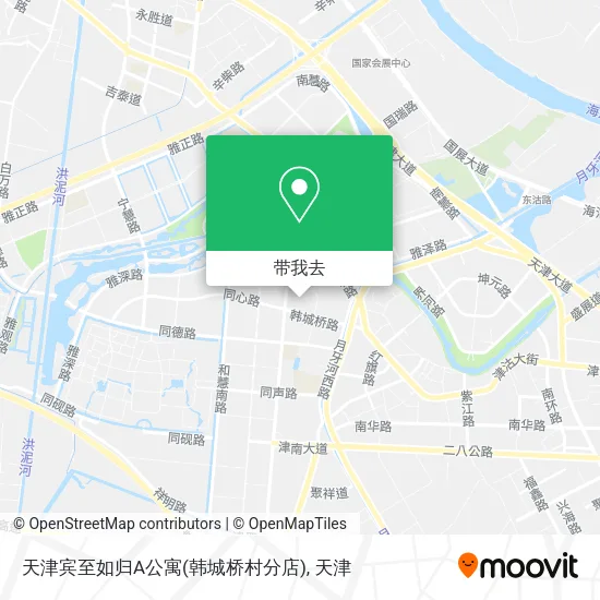 天津宾至如归A公寓(韩城桥村分店)地图