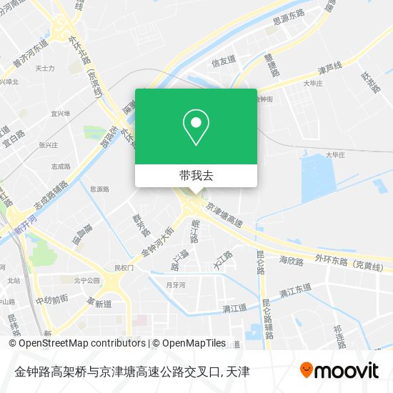 金钟路高架桥与京津塘高速公路交叉口地图