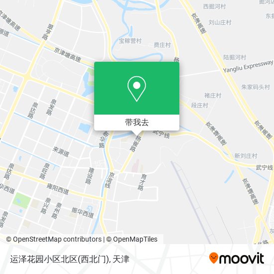 运泽花园小区北区(西北门)地图