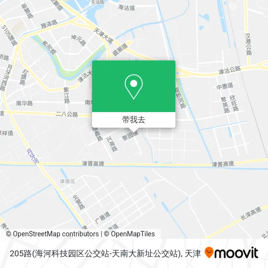 205路(海河科技园区公交站-天南大新址公交站)地图