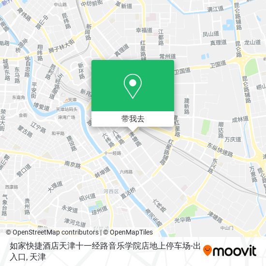 如家快捷酒店天津十一经路音乐学院店地上停车场-出入口地图