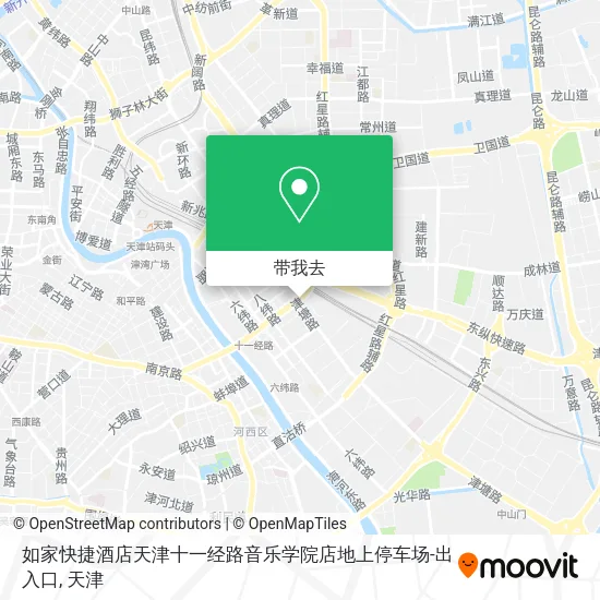 如家快捷酒店天津十一经路音乐学院店地上停车场-出入口地图
