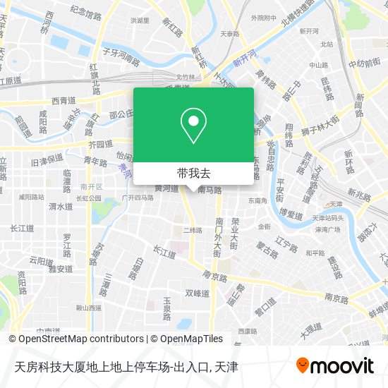 天房科技大厦地上地上停车场-出入口地图