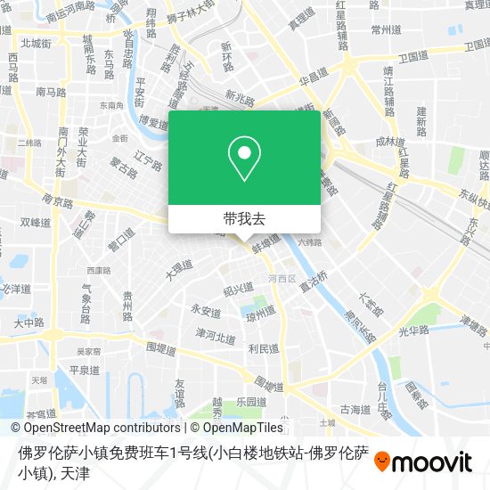 佛罗伦萨小镇免费班车1号线(小白楼地铁站-佛罗伦萨小镇)地图