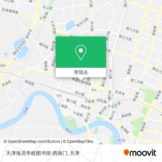 天津海员学校图书馆-西南门地图