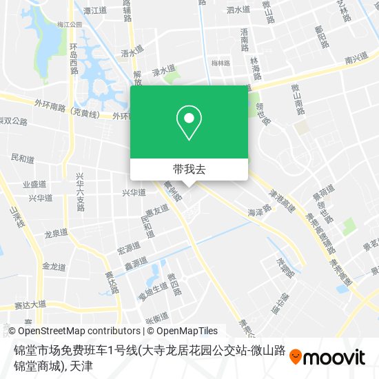 锦堂市场免费班车1号线(大寺龙居花园公交站-微山路锦堂商城)地图