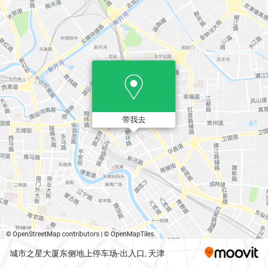 城市之星大厦东侧地上停车场-出入口地图