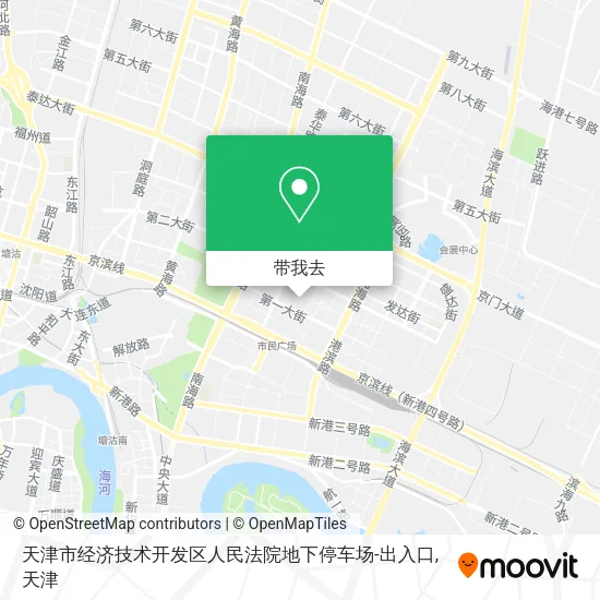 天津市经济技术开发区人民法院地下停车场-出入口地图