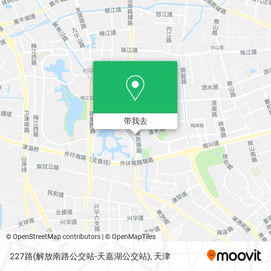 227路(解放南路公交站-天嘉湖公交站)地图