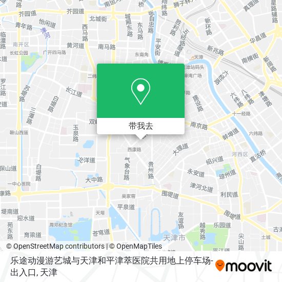 乐途动漫游艺城与天津和平津萃医院共用地上停车场-出入口地图