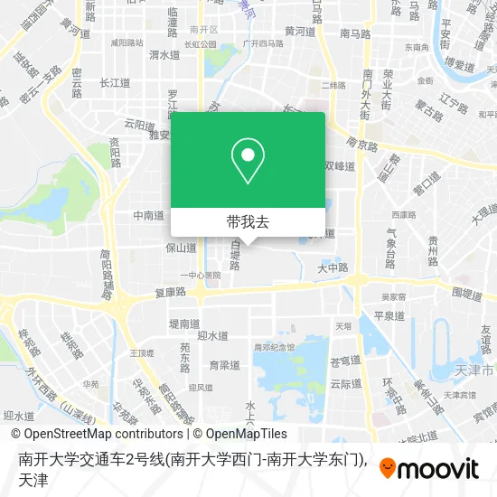 南开大学交通车2号线(南开大学西门-南开大学东门)地图