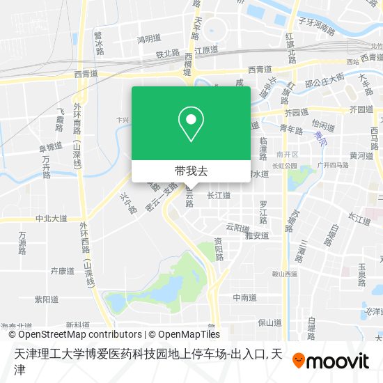 天津理工大学博爱医药科技园地上停车场-出入口地图