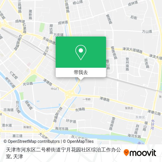 天津市河东区二号桥街道宁月花园社区综治工作办公室地图