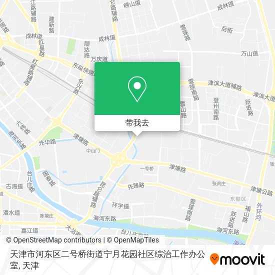 天津市河东区二号桥街道宁月花园社区综治工作办公室地图