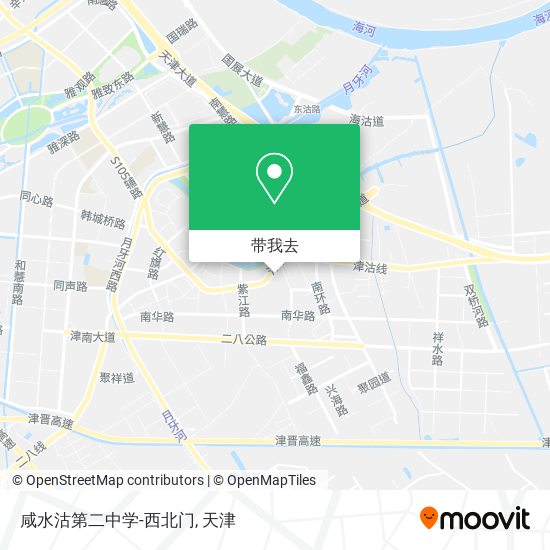 咸水沽第二中学-西北门地图