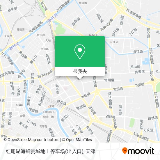 红珊瑚海鲜粥城地上停车场(出入口)地图