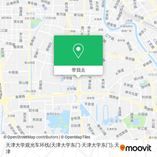 天津大学观光车环线(天津大学东门-天津大学东门)地图