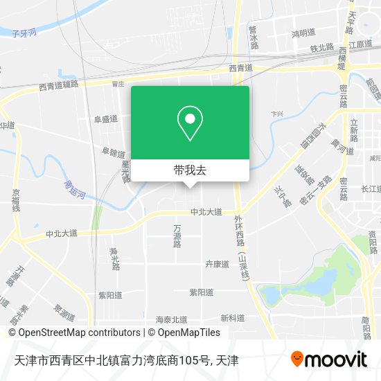 天津市西青区中北镇富力湾底商105号地图