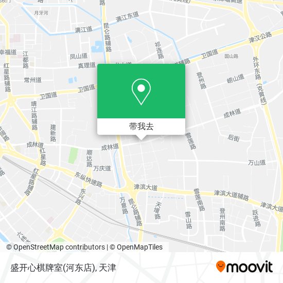 盛开心棋牌室(河东店)地图