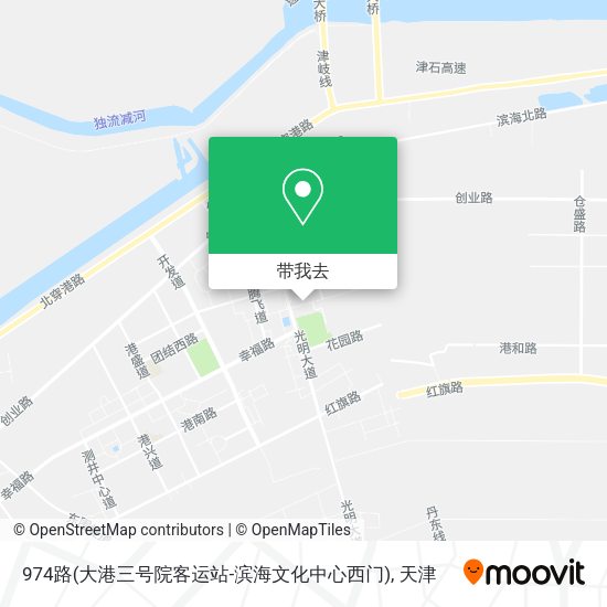 974路(大港三号院客运站-滨海文化中心西门)地图