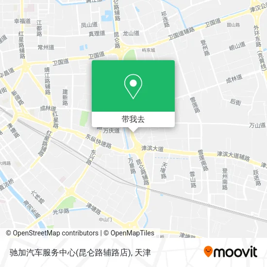 驰加汽车服务中心(昆仑路辅路店)地图