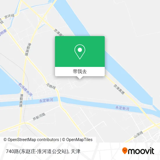740路(东赵庄-淮河道公交站)地图