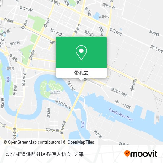 塘沽街道港航社区残疾人协会地图
