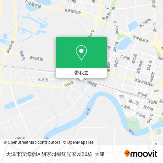 天津市滨海新区胡家园街红光家园26栋地图