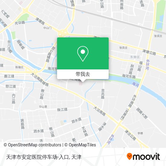 天津市安定医院停车场-入口地图