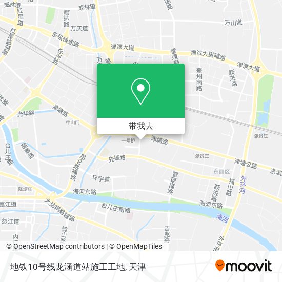 地铁10号线龙涵道站施工工地地图