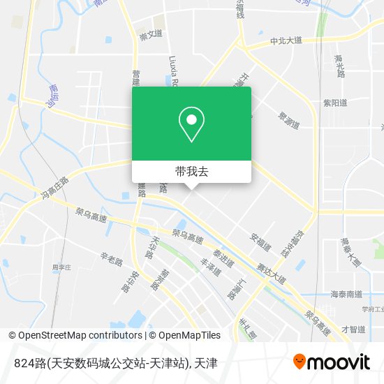 824路(天安数码城公交站-天津站)地图