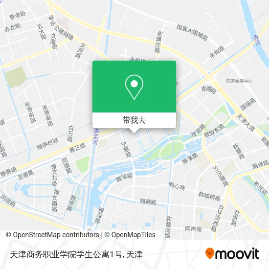 天津商务职业学院学生公寓1号地图