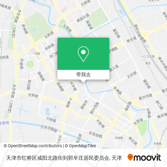 天津市红桥区咸阳北路街到郭辛庄居民委员会地图