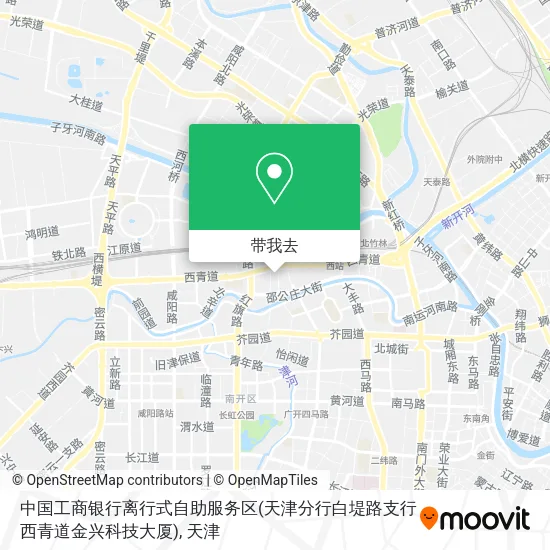 中国工商银行离行式自助服务区(天津分行白堤路支行西青道金兴科技大厦)地图