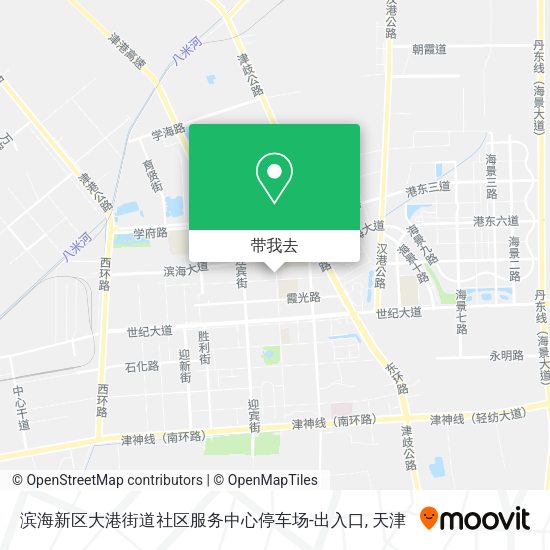 滨海新区大港街道社区服务中心停车场-出入口地图