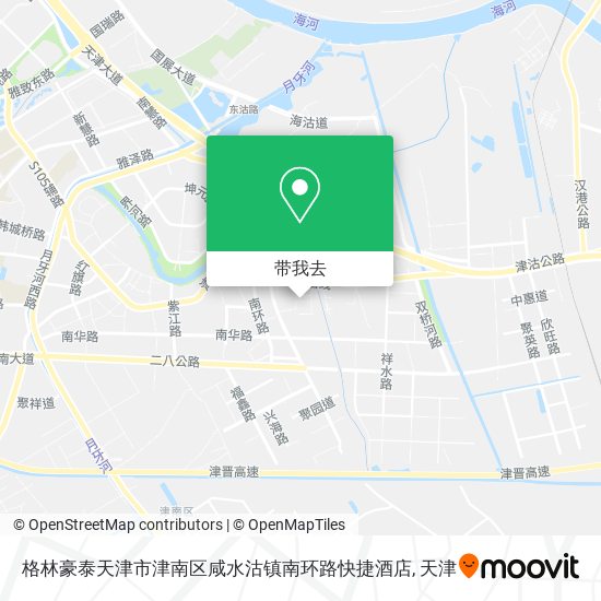 格林豪泰天津市津南区咸水沽镇南环路快捷酒店地图