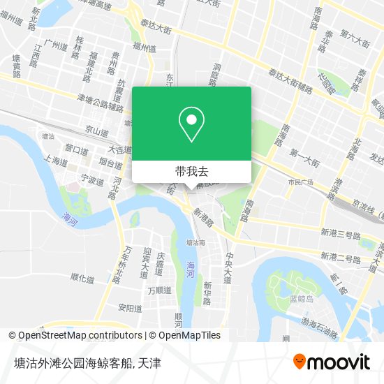 塘沽外滩公园海鲸客船地图