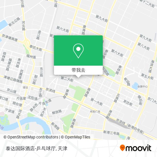 泰达国际酒店-乒乓球厅地图