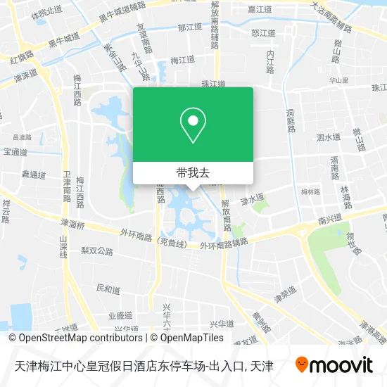 天津梅江中心皇冠假日酒店东停车场-出入口地图